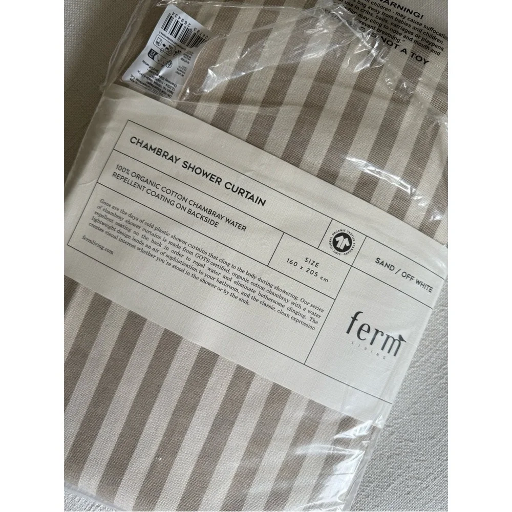 | new |  Ferm Living Chambray Shower Curtain - Picture 4 of 4